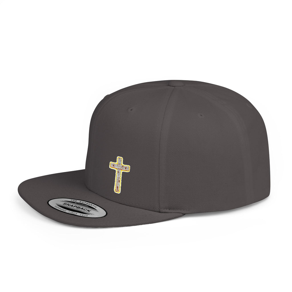 Christian Cross Flat Bill Snapback Cap