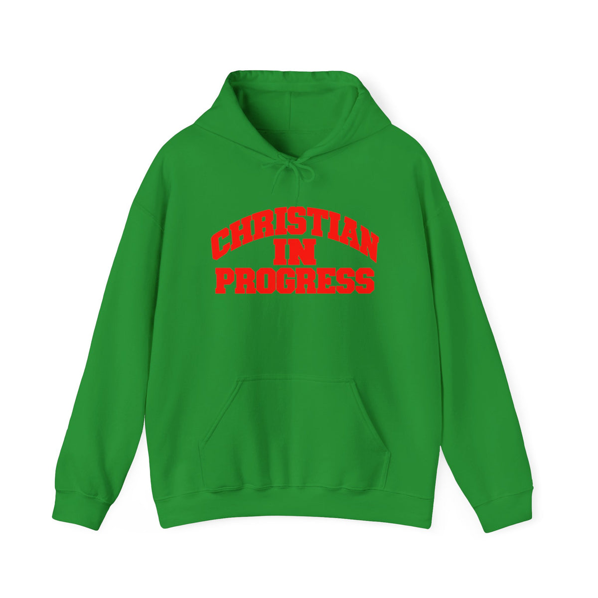 Christian in Progress hoodie | Faith graphic sweatshirt, colorful back print