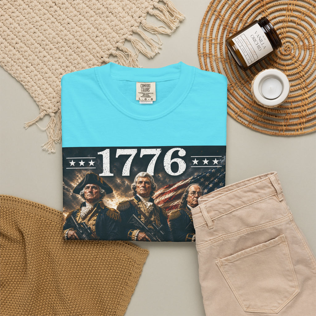 1776 Revolutionary Soldiers America First T-Shirt | Home of the Free