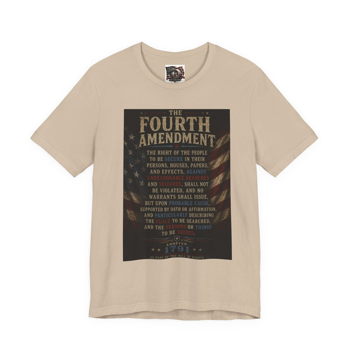 Fourth Amendment text tee | Constitution rights shirt, patriotic flag design