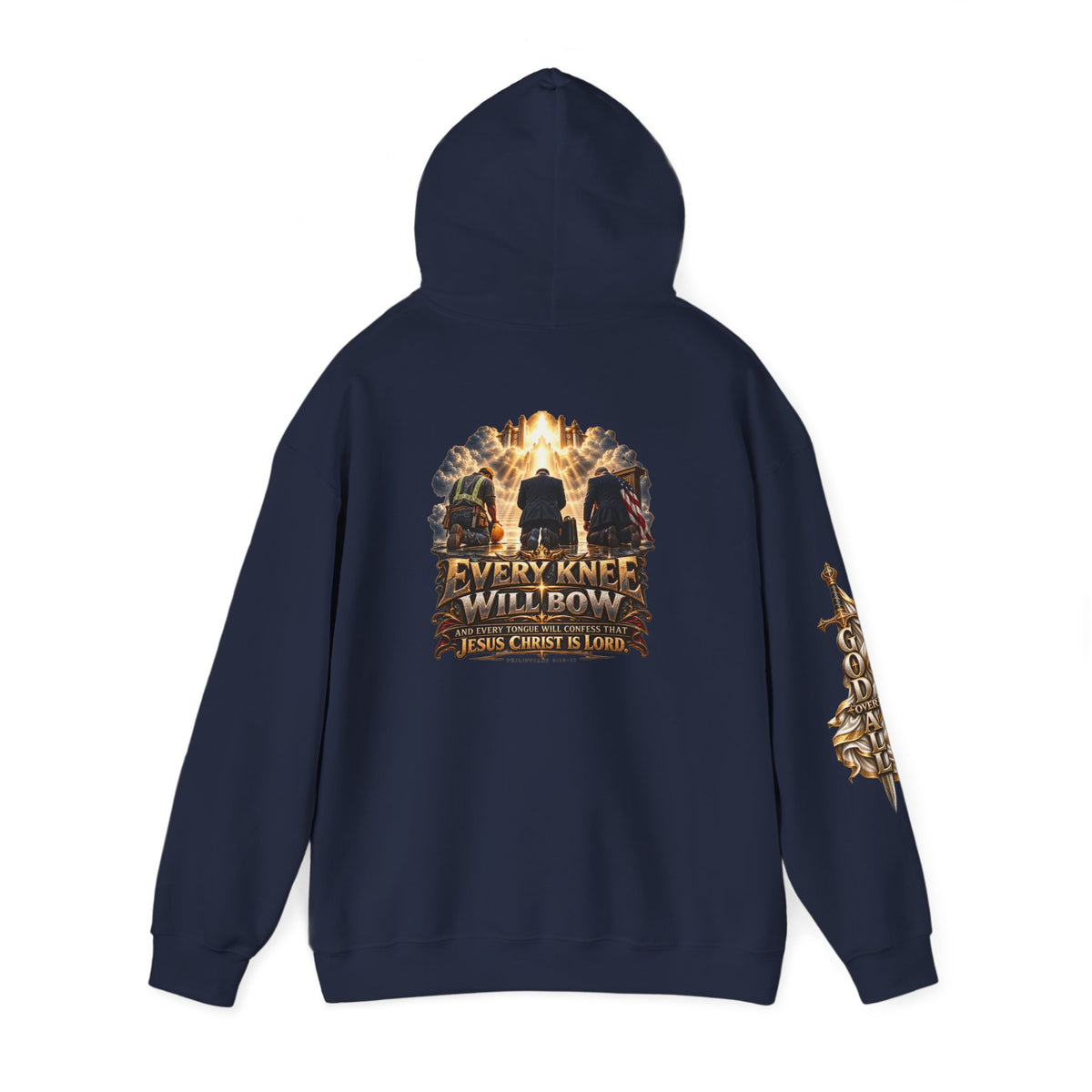 Every Knee Will Bow Christian Faith Hoodie