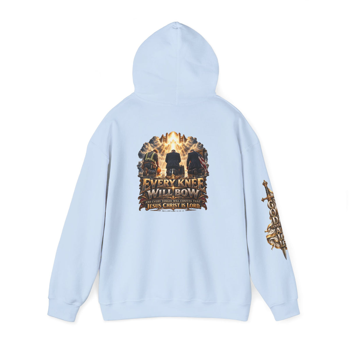 Every Knee Will Bow Christian Faith Hoodie