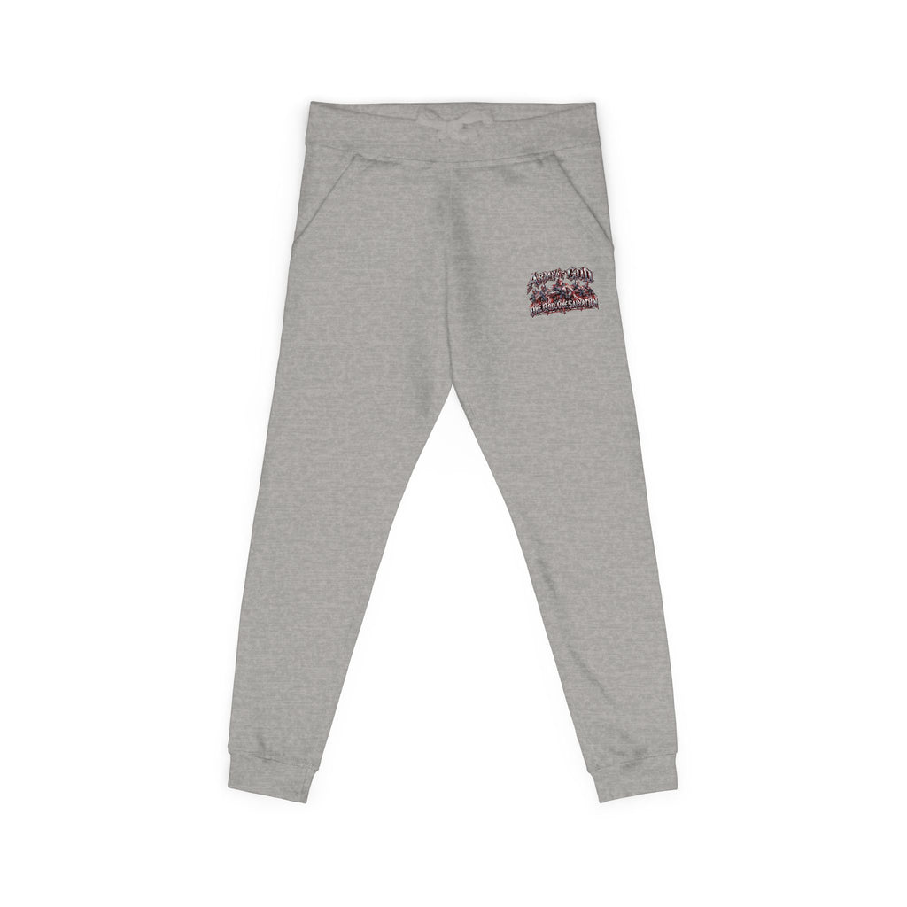 Embroidered Olive Fleece Sweatpants — Floral Patch Comfort Joggers