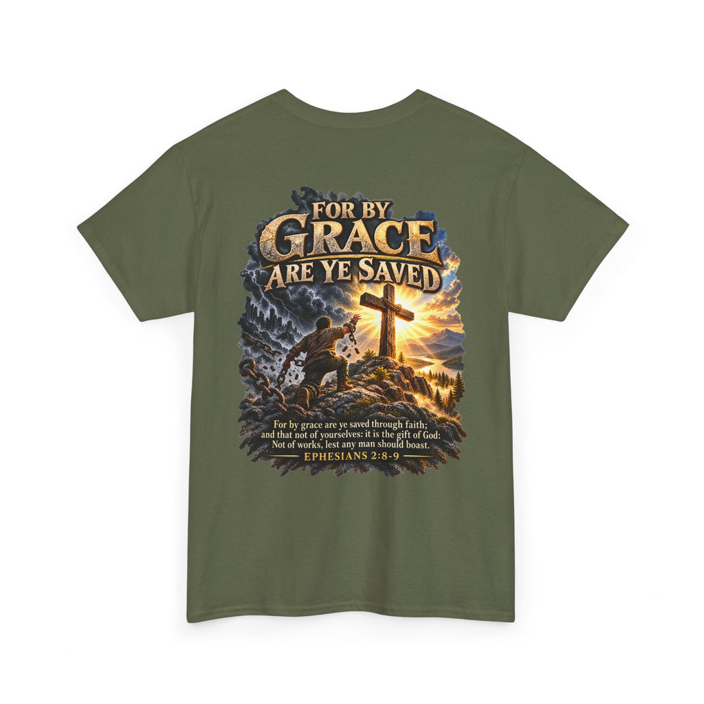 Saved by Grace — Ephesians 2:8–9 Christian T-Shirt