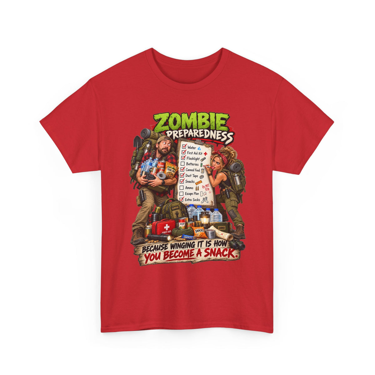 Zombie Preparedness Tee – Survival Humor Shirt