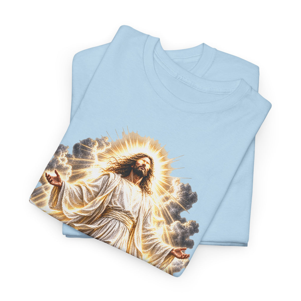 Jesus Ascending from Clouds Christian Faith T-Shirt