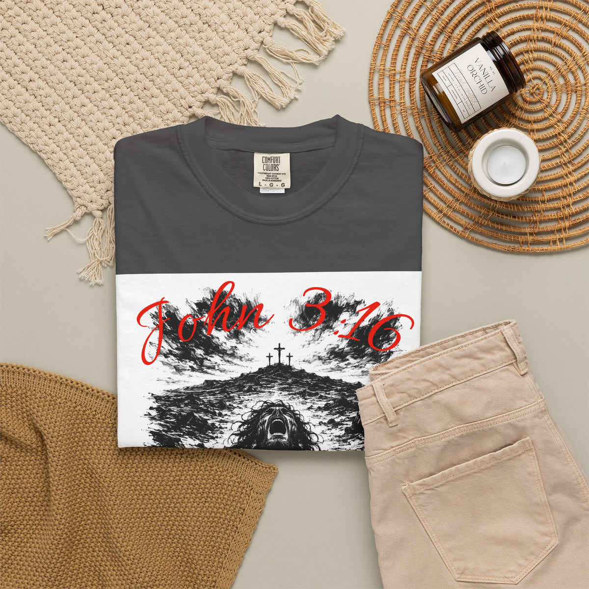 Grim Sea Creature T-shirt | Dark Gothic Illustration, Red Script Logo