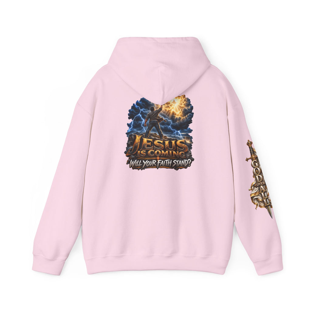 Religious Hoodie — “Jesus Is Coming: Will Your Faith Stand?” Graphic Pullover