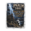 Psalm 144:1 Christian Sherpa Fleece Blanket – Blessed Be the Lord