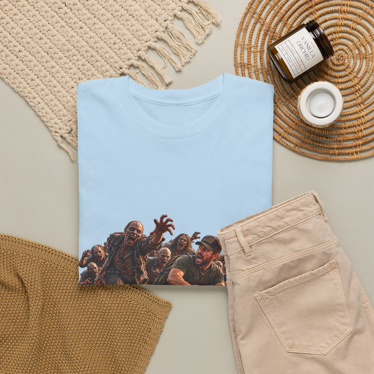 Zombie Grocery Run Survival Graphic T-Shirt