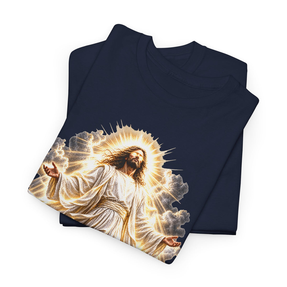 Jesus Ascending from Clouds Christian Faith T-Shirt
