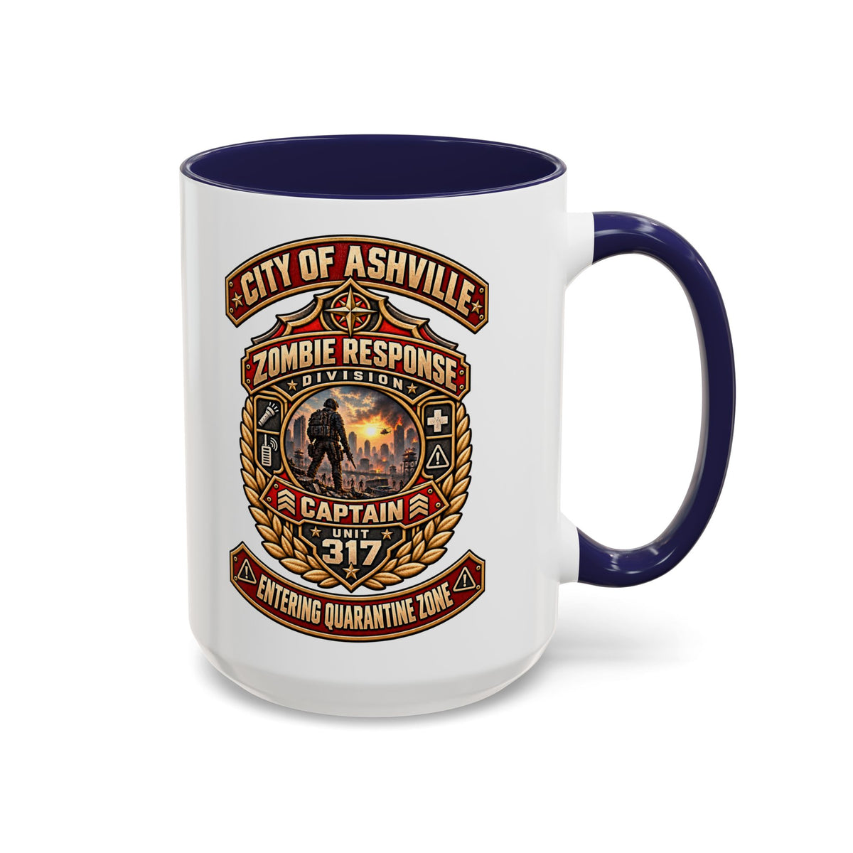 Retro Red Accent Coffee Mug
