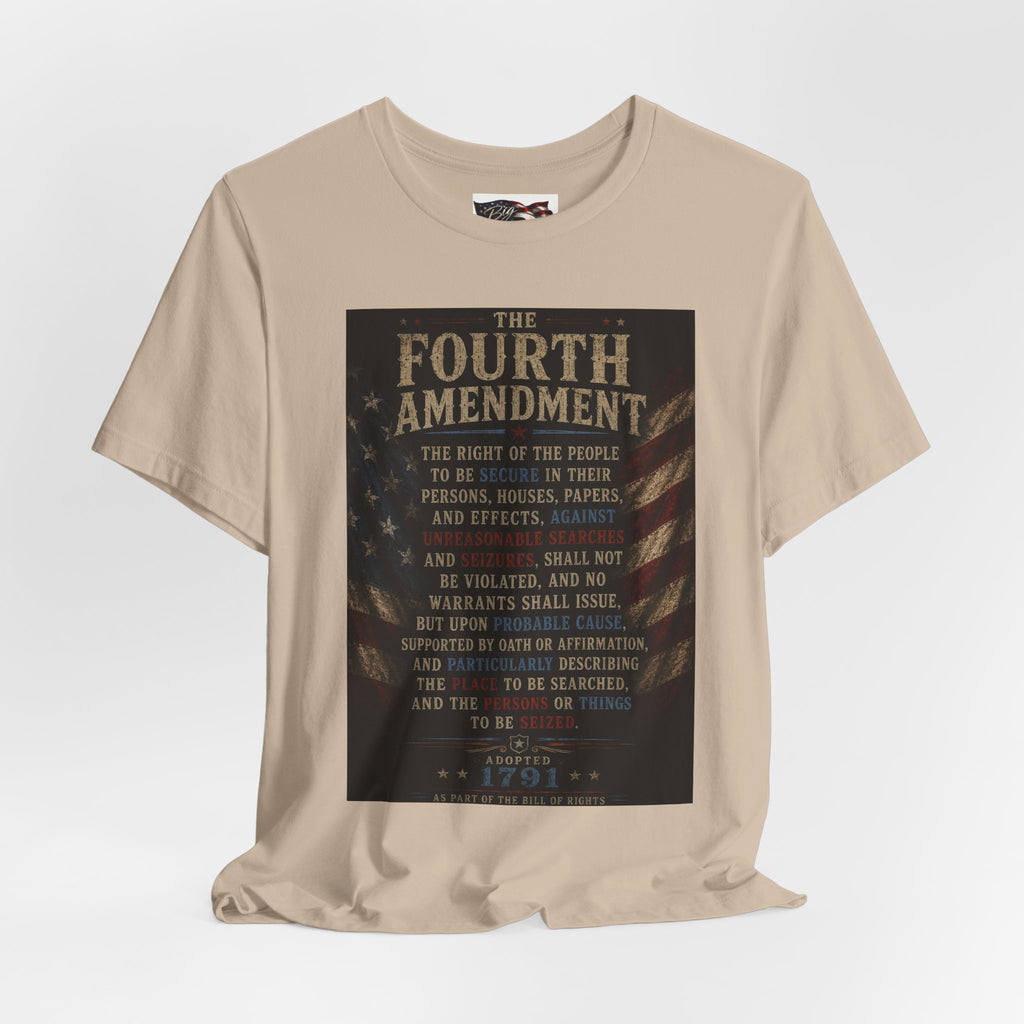 Fourth Amendment text tee | Constitution rights shirt, patriotic flag design