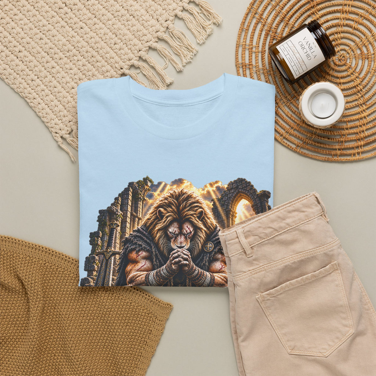 Father Protect Me — Praying Lion Cathedral T-Shirt