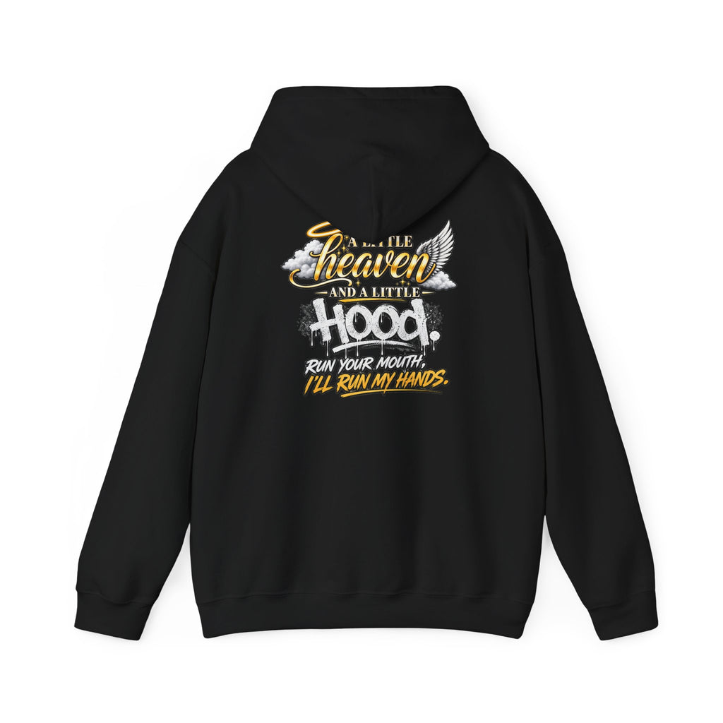 Christian In Progress hoodie | Faith Script Front, Heaven Graphic Back