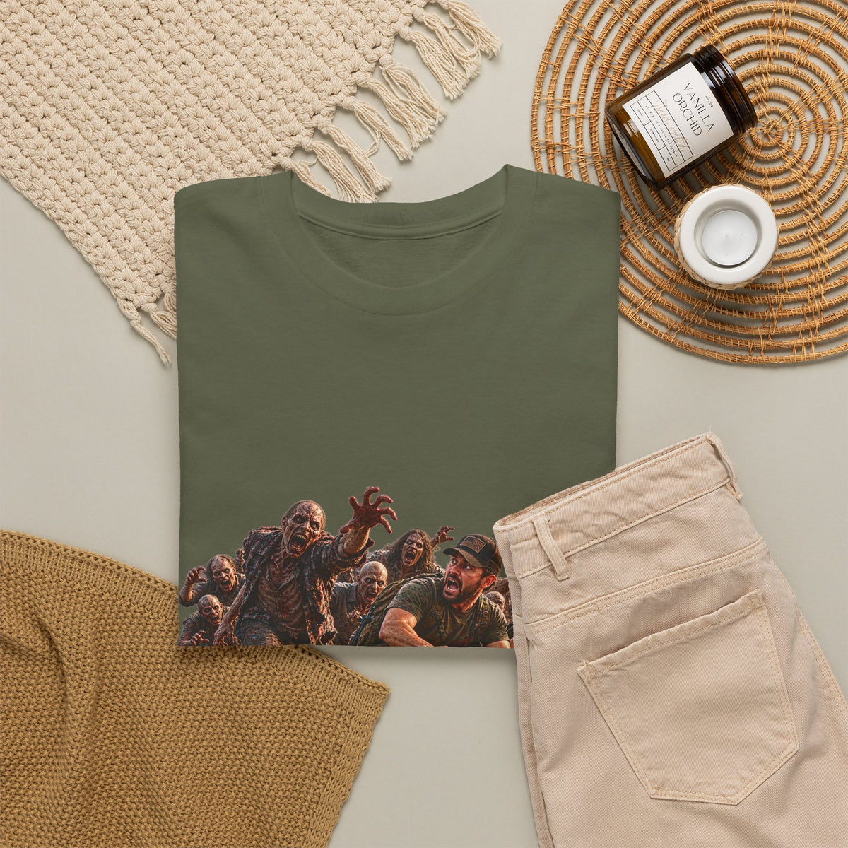 Zombie Grocery Run Survival Graphic T-Shirt