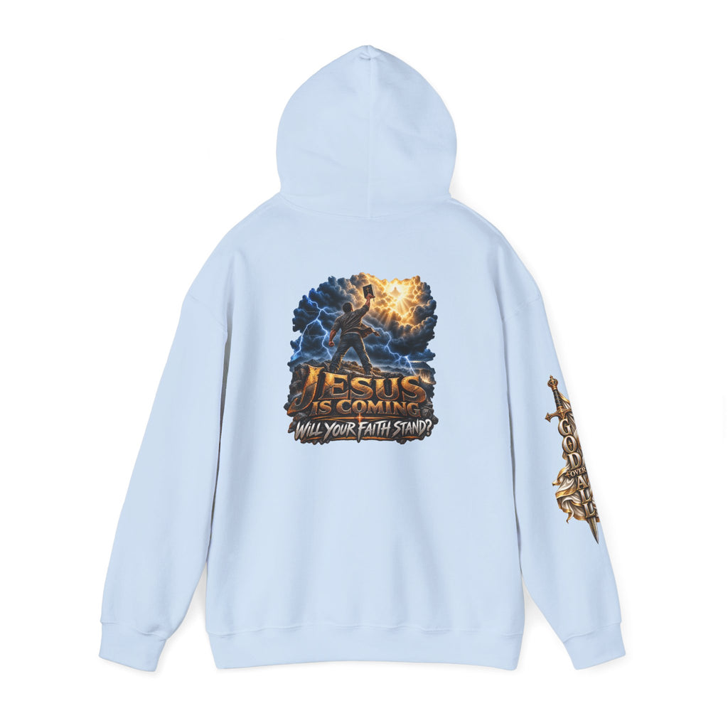Religious Hoodie — “Jesus Is Coming: Will Your Faith Stand?” Graphic Pullover