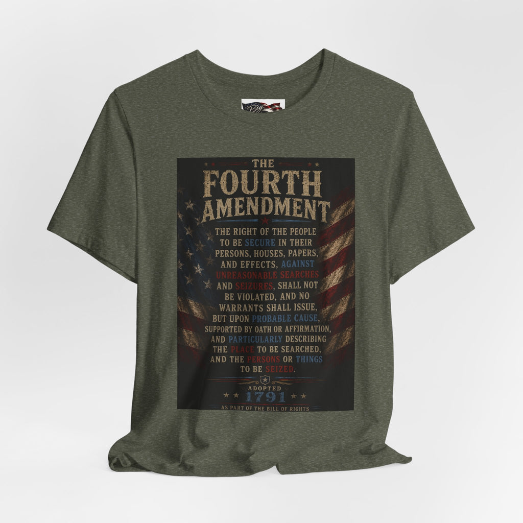 Fourth Amendment text tee | Constitution rights shirt, patriotic flag design