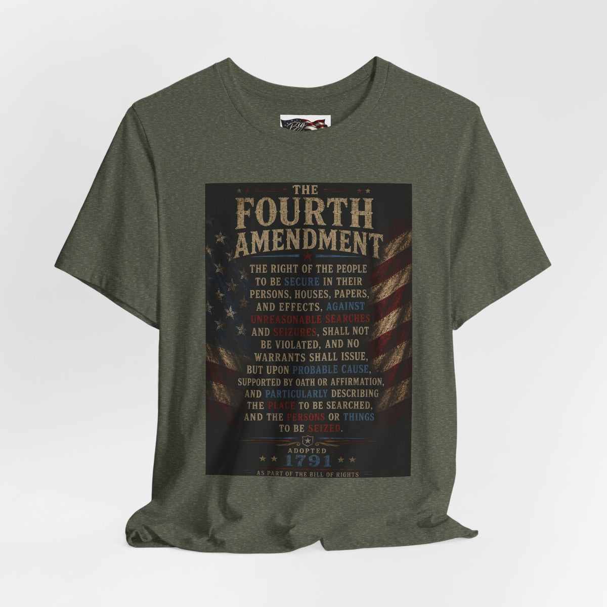 Fourth Amendment text tee | Constitution rights shirt, patriotic flag design