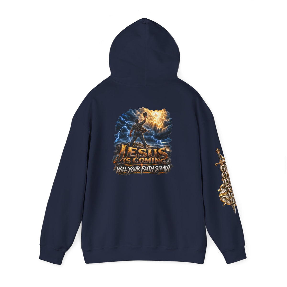 Religious Hoodie — “Jesus Is Coming: Will Your Faith Stand?” Graphic Pullover