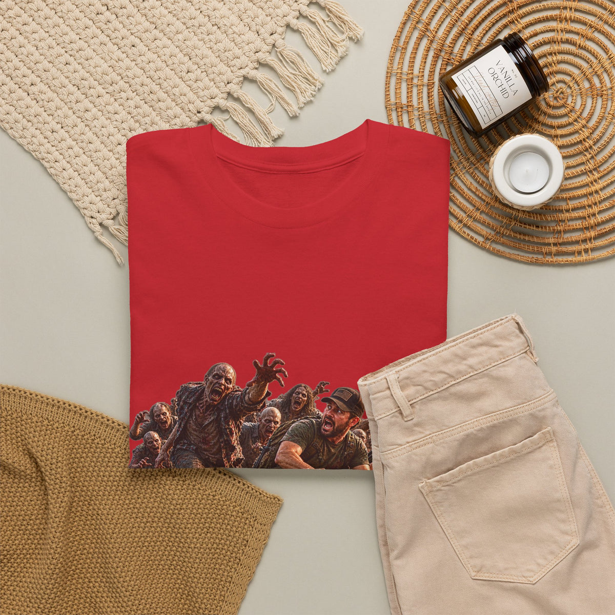 Zombie Grocery Run Survival Graphic T-Shirt