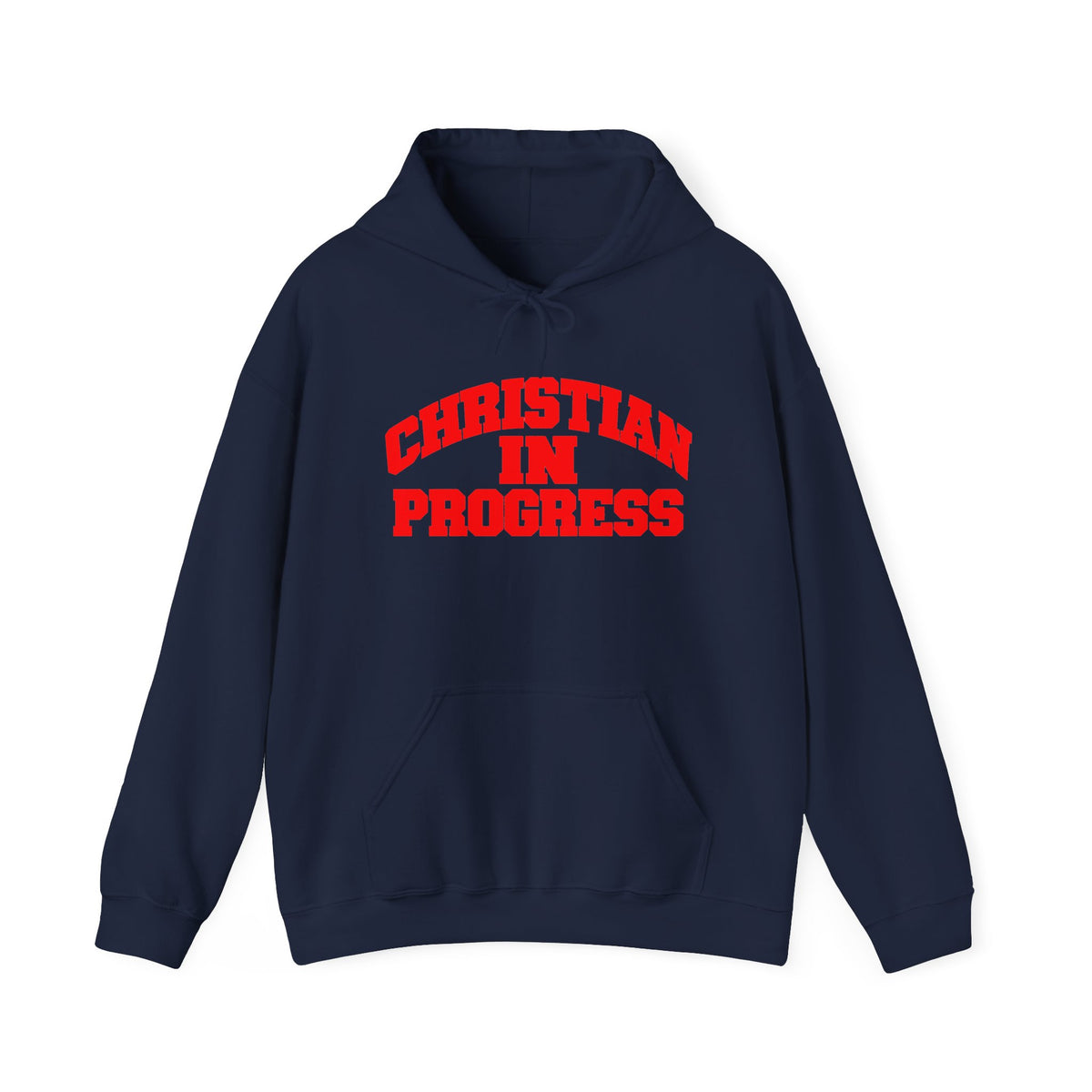 Christian In Progress hoodie | Faith Script Front, Heaven Graphic Back