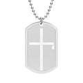 Cross Dog Tag Necklace with Chain – Christian Faith Pendant