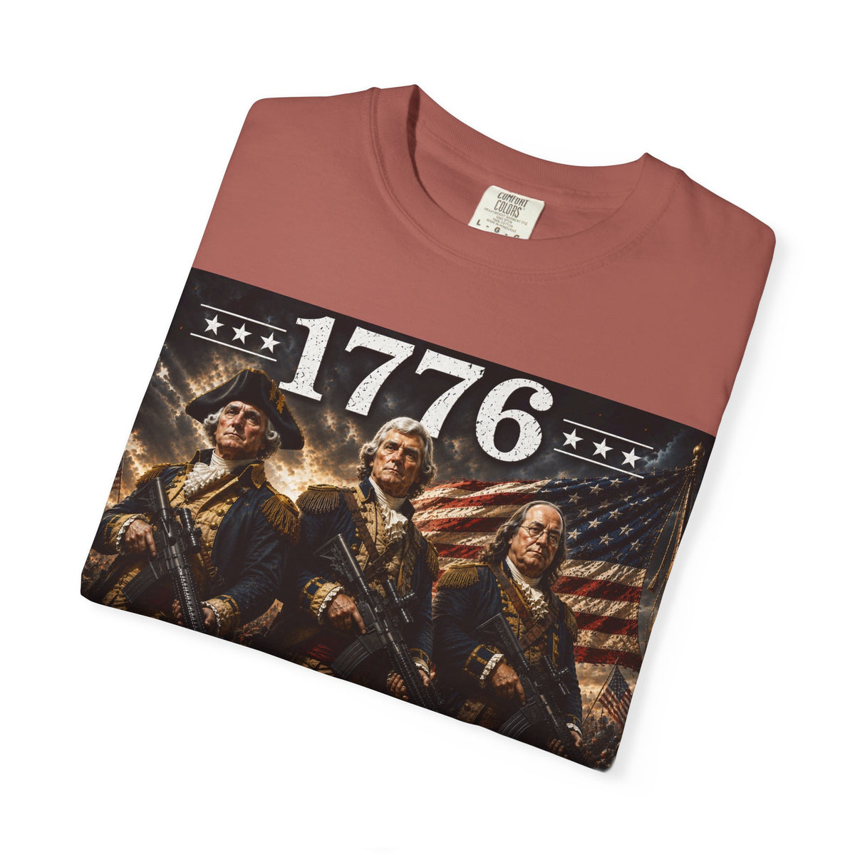 1776 Revolutionary Soldiers America First T-Shirt | Home of the Free