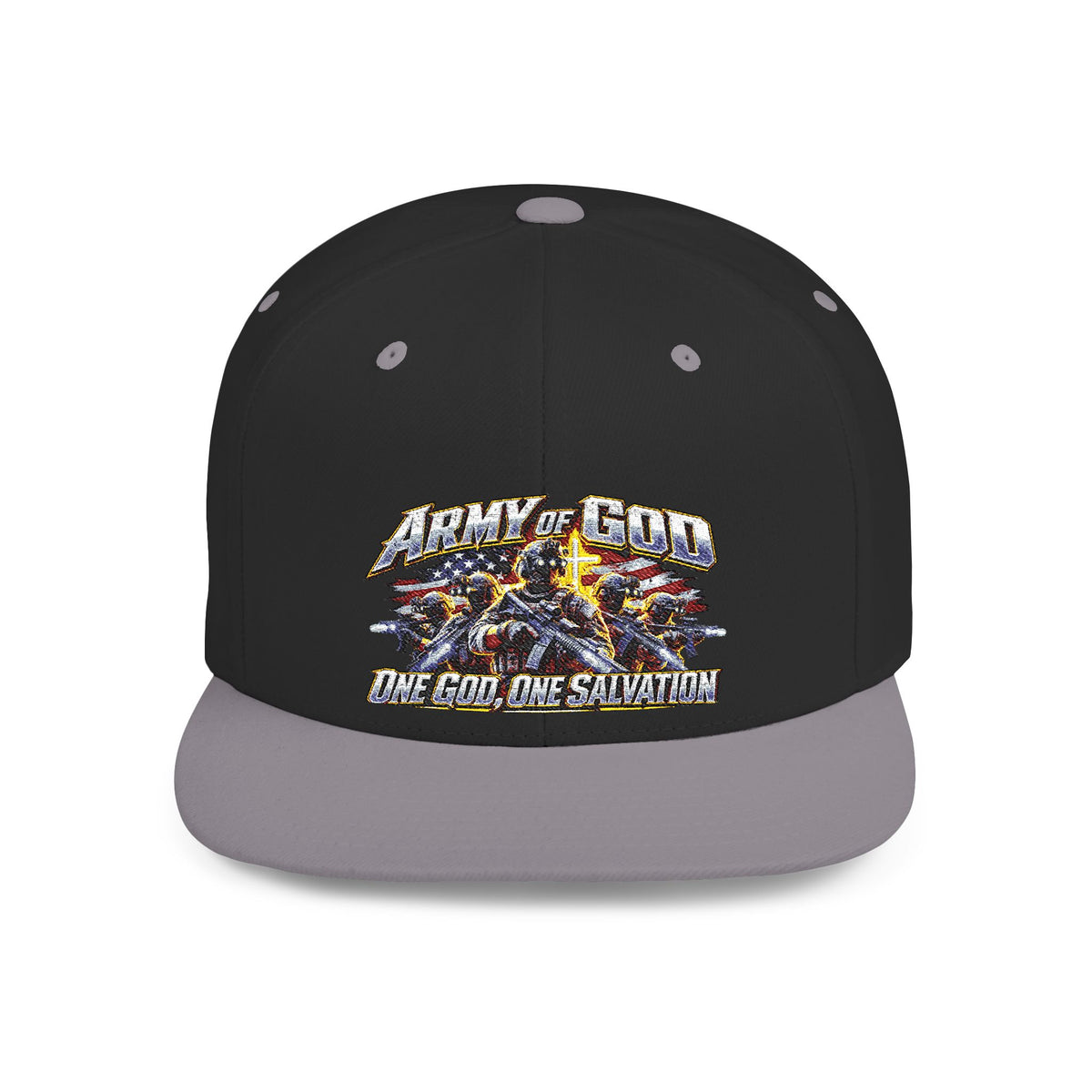 Flat Bill Snapback Hat – Retro Graphic Streetwear Cap