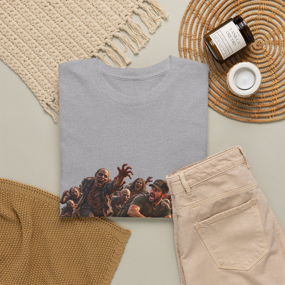 Zombie Grocery Run Survival Graphic T-Shirt