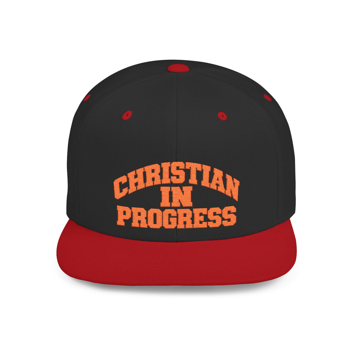 Snapback Hat — "Christian In Progress" Embroidered Flat Bill