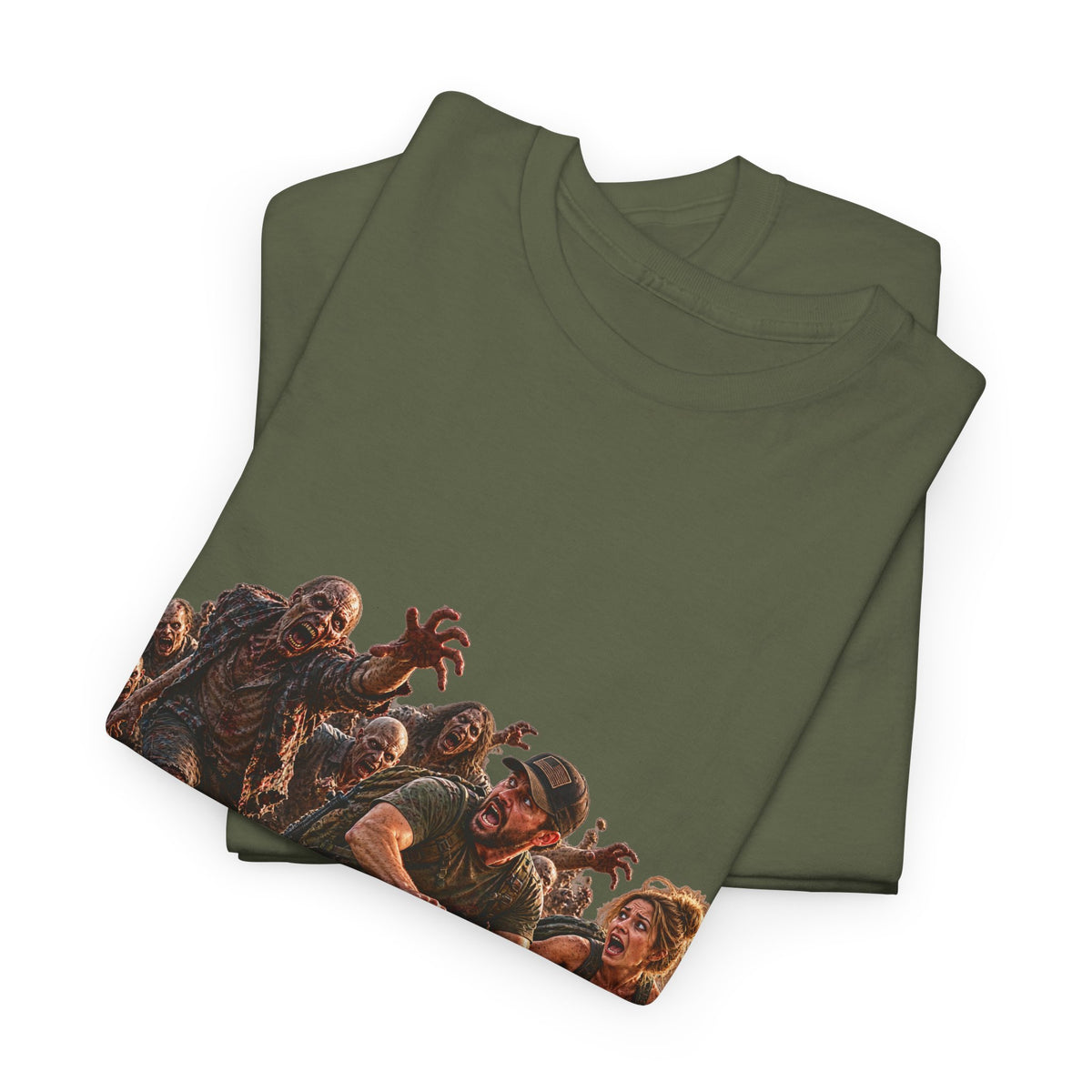 Zombie Grocery Run Survival Graphic T-Shirt