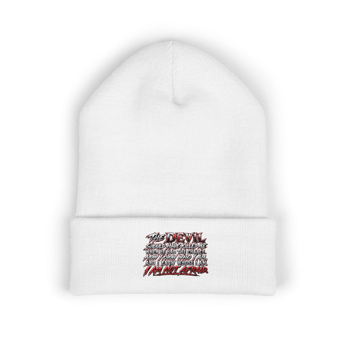 Embroidered 'Love' Script Cuffed Beanie - Classic Knit Winter Hat