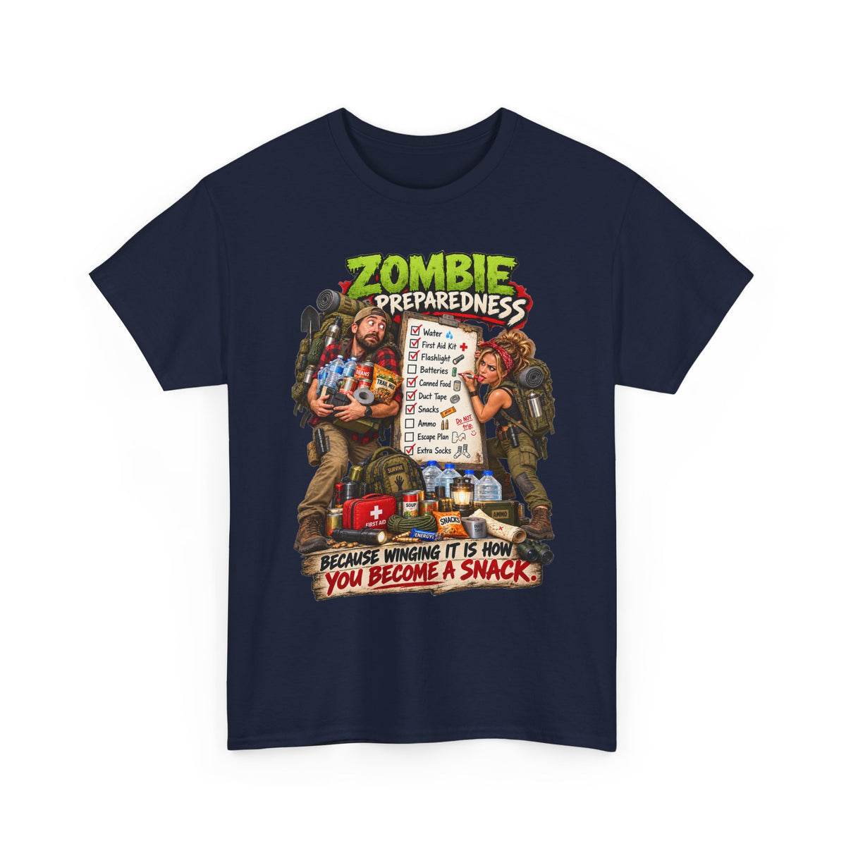 Zombie Preparedness Tee – Survival Humor Shirt
