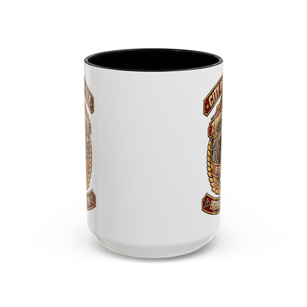 Retro Red Accent Coffee Mug