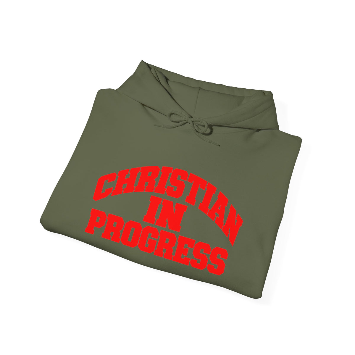 Christian in Progress hoodie | Faith graphic sweatshirt, colorful back print
