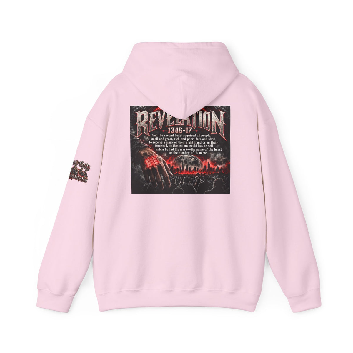 Revelation 13:16-17 Christian Hoodie – 'The Devil' Verse Graphic Pullover