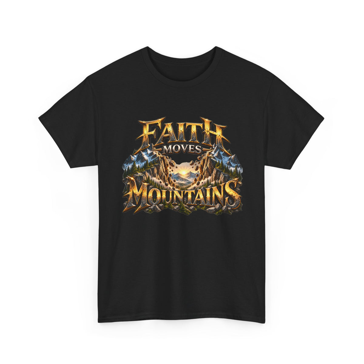 Faith Moves Mountains Inspirational Christian T-Shirt
