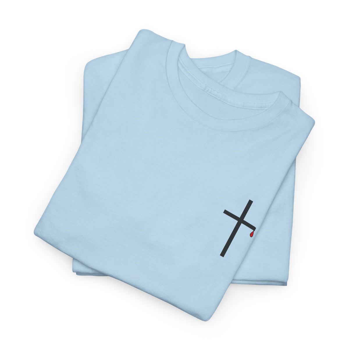 Minimal Cross T-Shirt — Small Chest Christian Cross Tee
