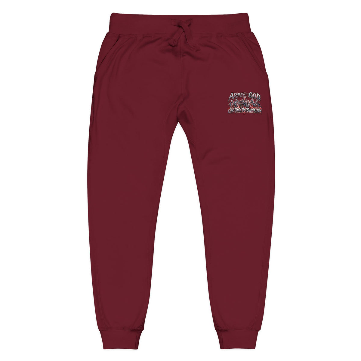Embroidered Olive Fleece Sweatpants — Floral Patch Comfort Joggers