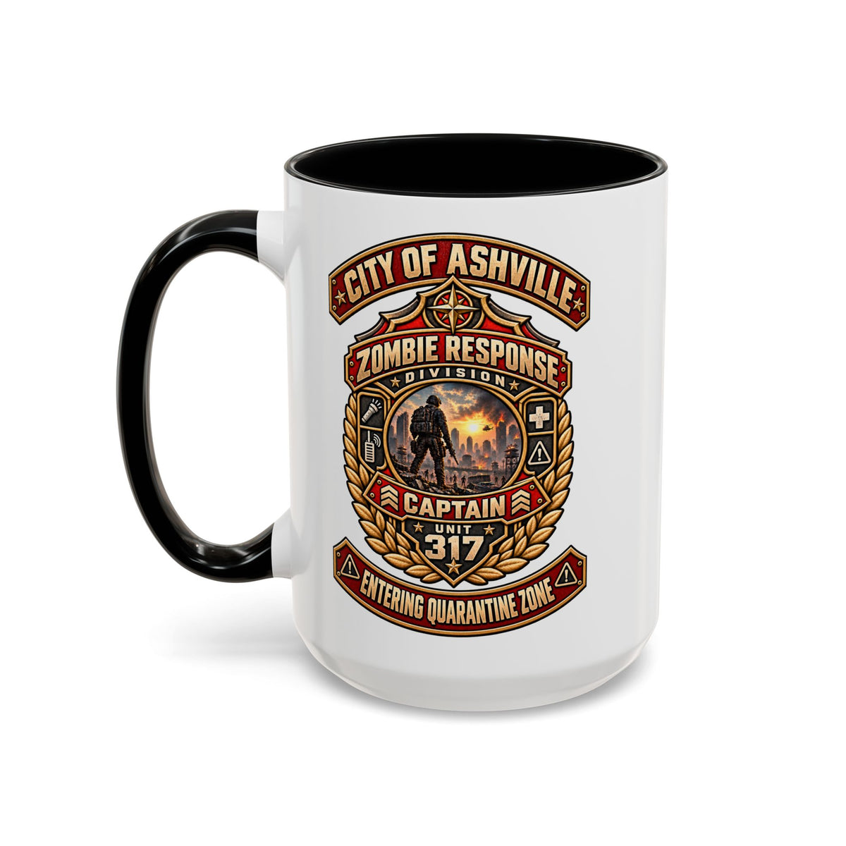 Retro Red Accent Coffee Mug