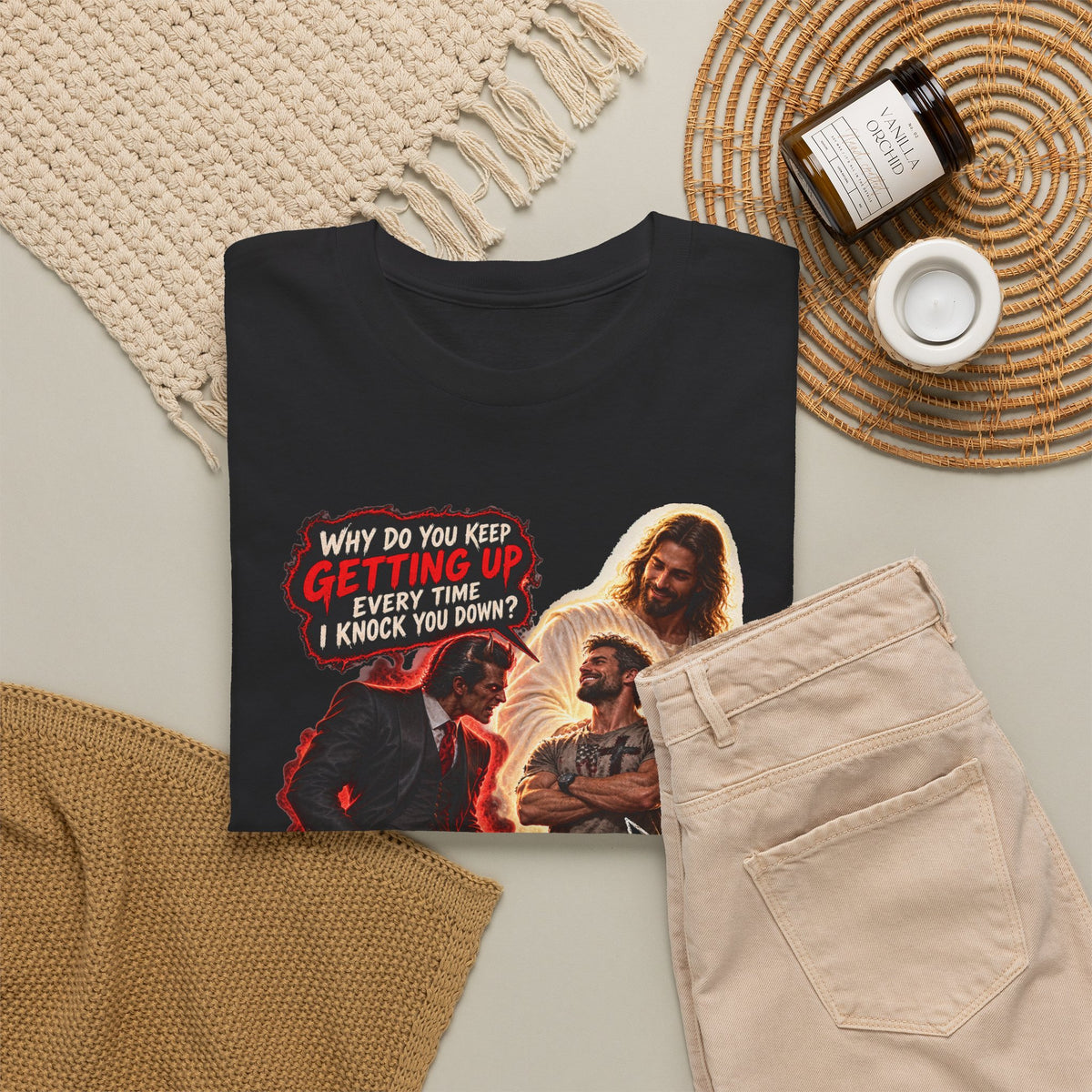 Keep Getting Up — Devil Comeback Christian T-Shirt