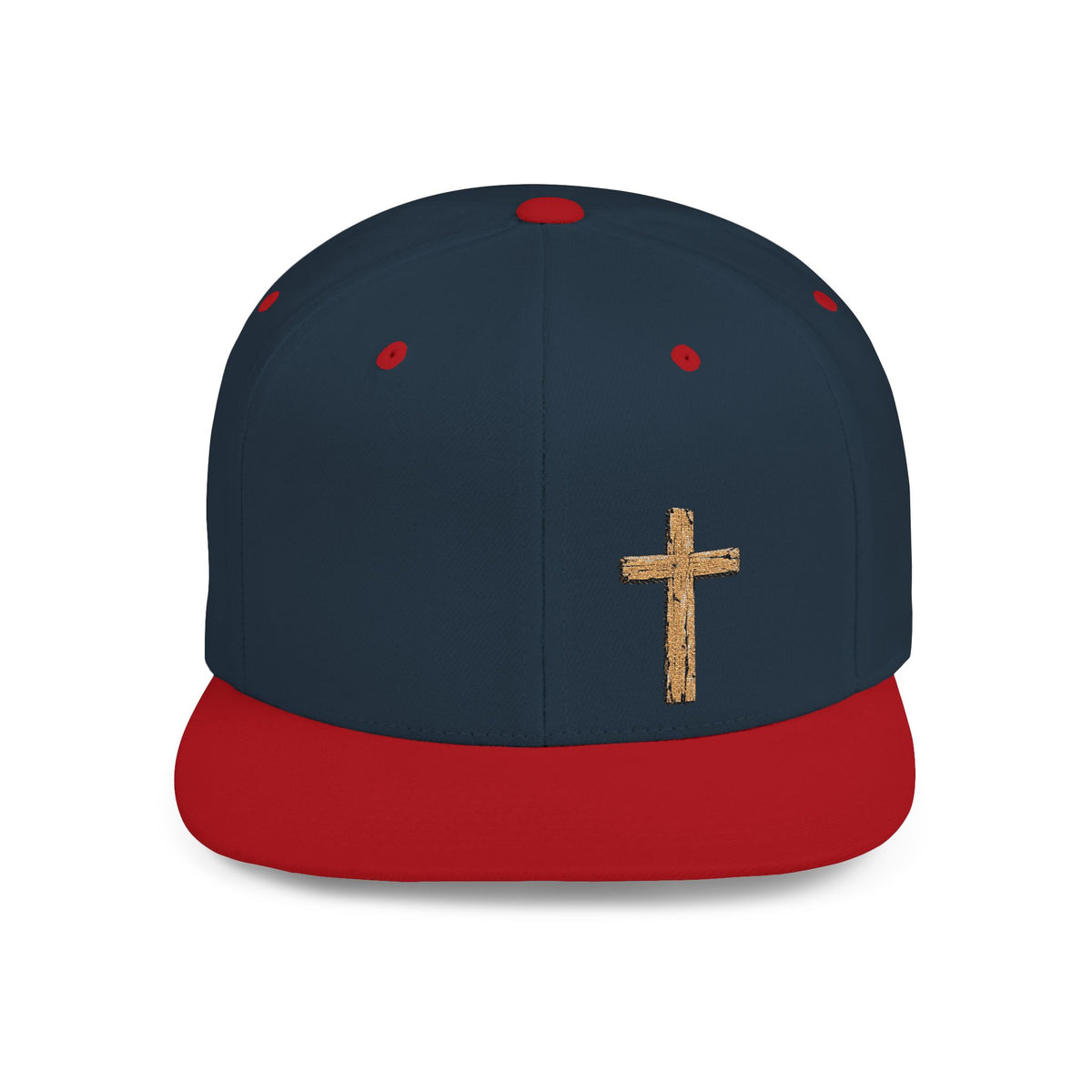 Gold Glitter Cross Flat Bill Snapback Hat