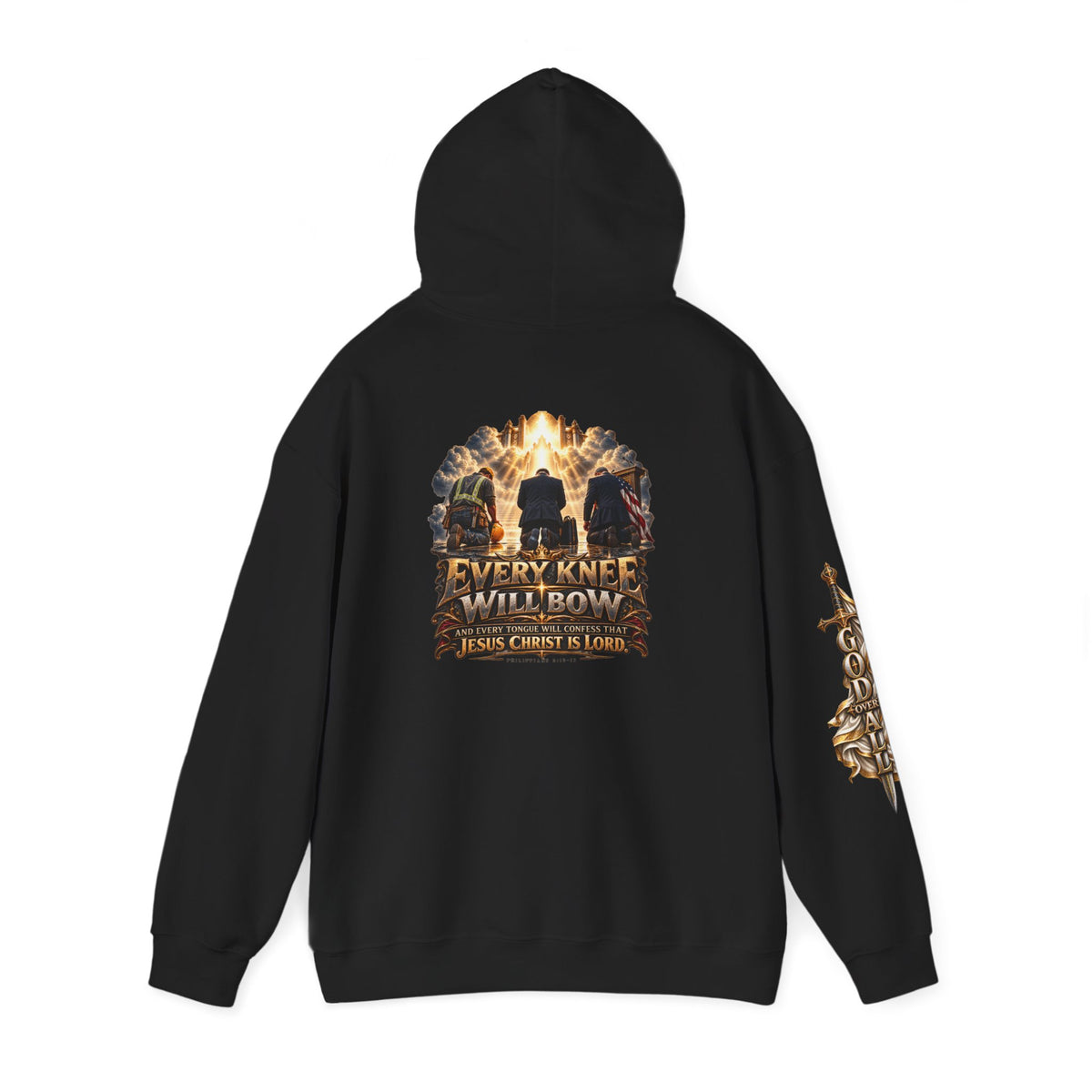 Every Knee Will Bow Christian Faith Hoodie