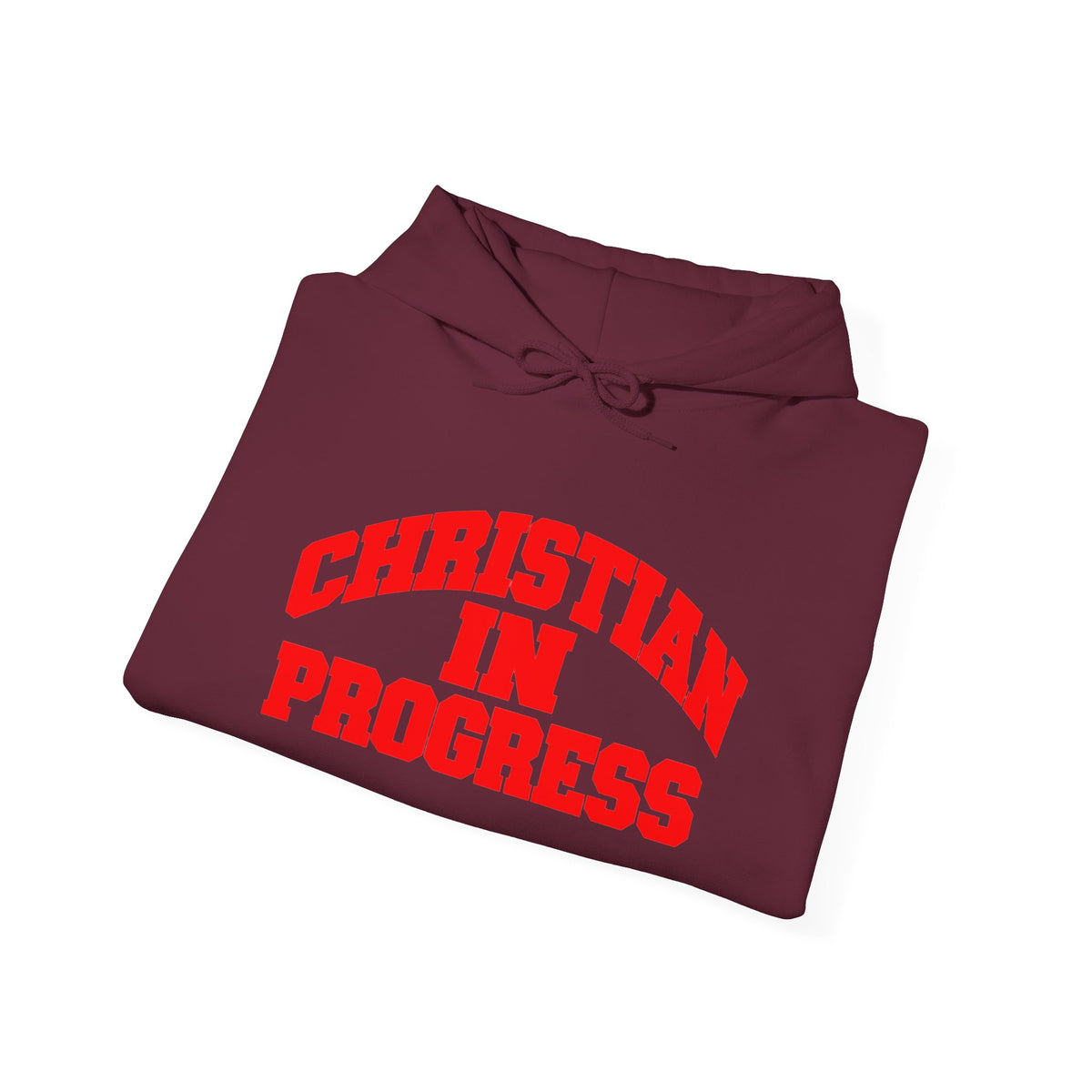 Christian In Progress hoodie | Faith Script Front, Heaven Graphic Back