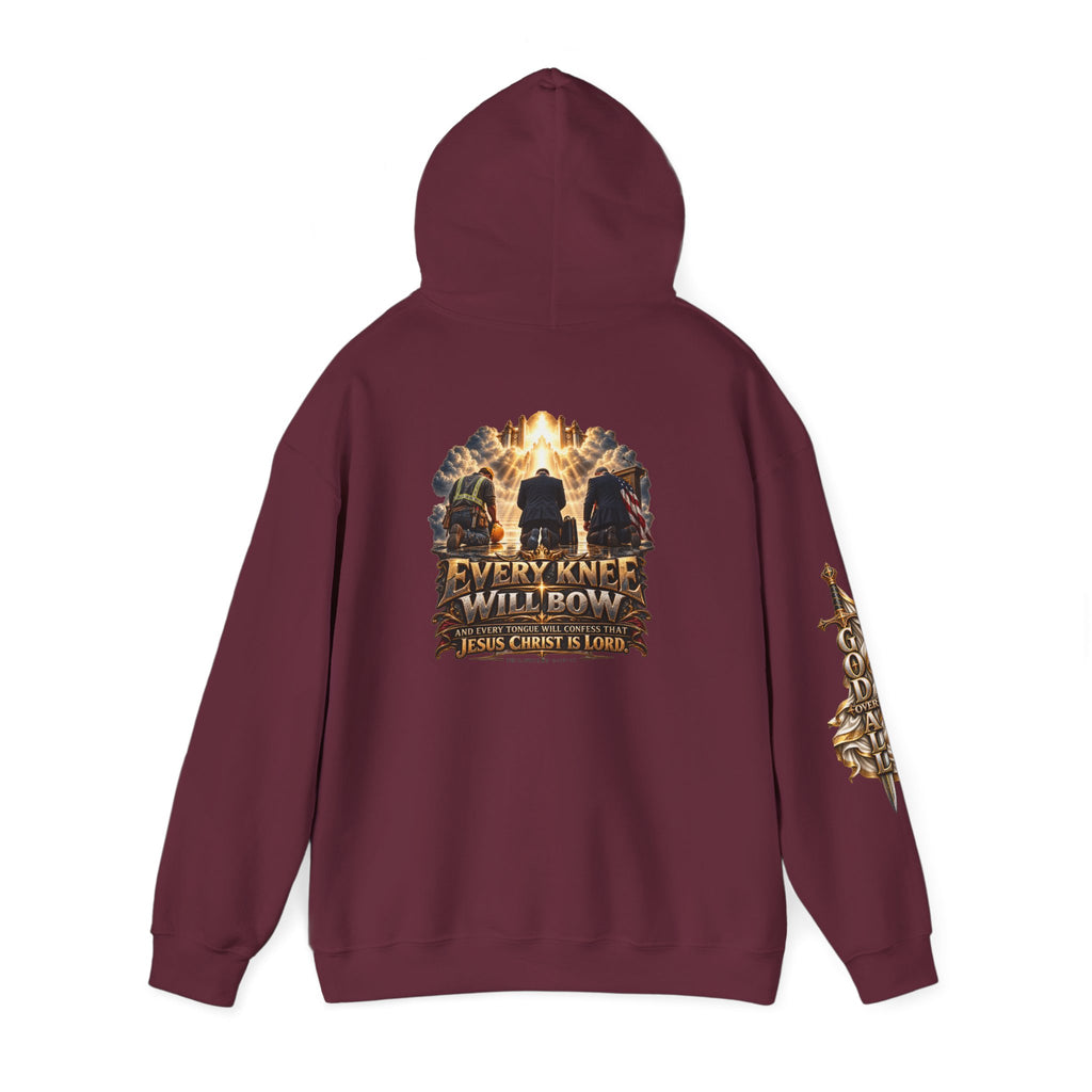 Every Knee Will Bow Christian Faith Hoodie