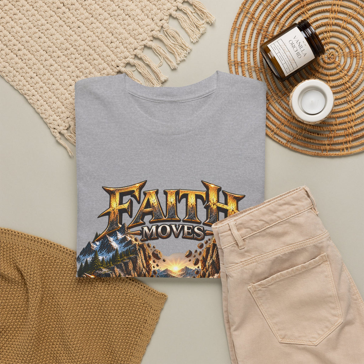 Faith Moves Mountains Inspirational Christian T-Shirt