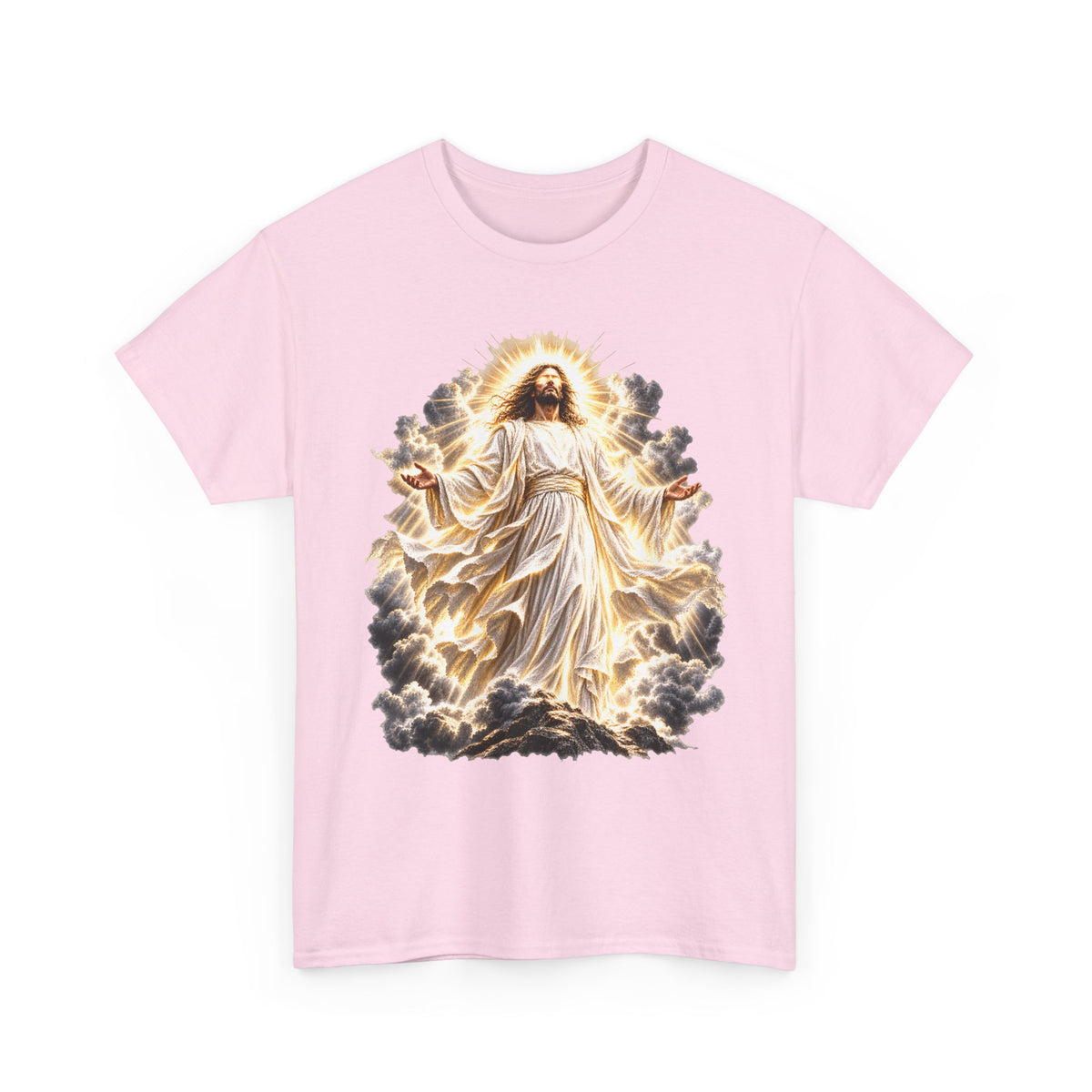 Jesus Ascending from Clouds Christian Faith T-Shirt