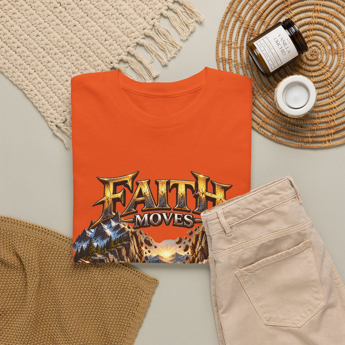Faith Moves Mountains Inspirational Christian T-Shirt