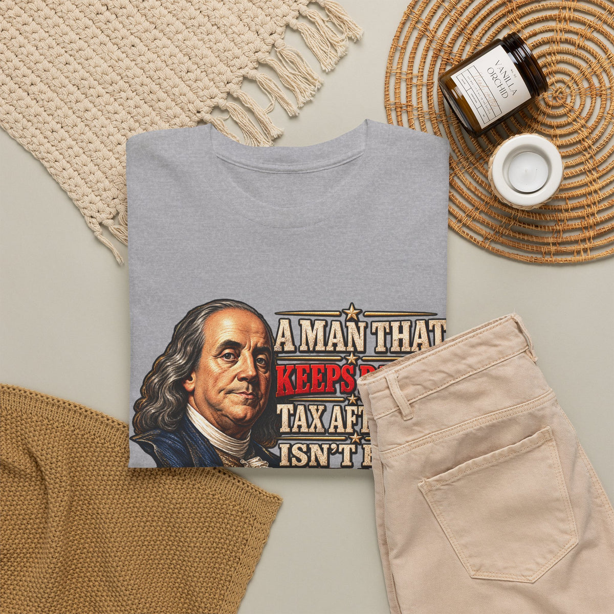 Benjamin Franklin Portrait — Tax After Tax Political T-Shirt